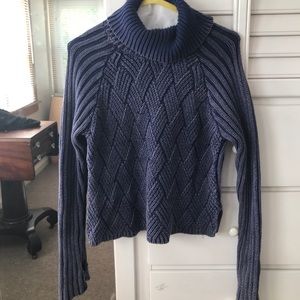 Blue Knit Turtleneck